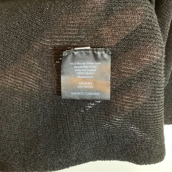 Eileen Fisher black long sleeve open knit cardigan size 2X - Picture 5 of 6